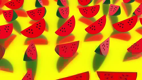 Dynamic Watermelon Slices Animated Background Pattern