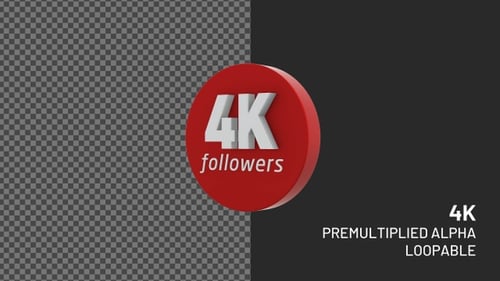 3D Rotating Social Media Follower Thank You Badge