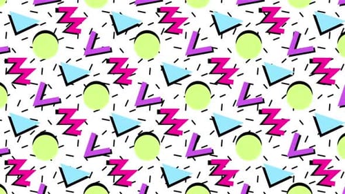 90s Memphis Pattern Background Loop