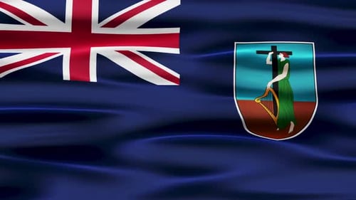 Realistic Waving Flag of Montserrat Loop Animation