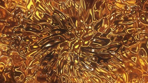 Abstract Golden Liquid Metal Fluid Flowing Background Loop