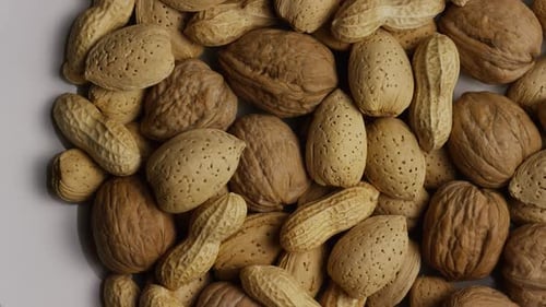 Close Up Piled Shelled Nuts