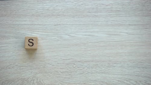 Shopping, Stop Motion Word on Wooden Cubes, Purchasing Good Bargains in Shop