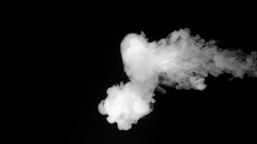 Abstract White Smoke Flowing on Black Background