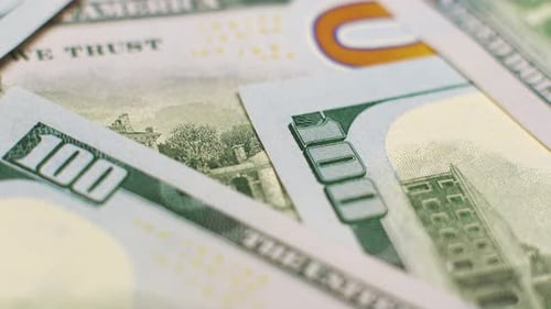 Close Up of United States One Hundred Dollar Bills