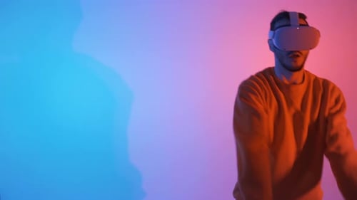 Young Adult Using a Virtual Reality Headset