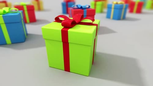 Animated Colorful Gift Boxes Celebration Background