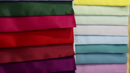 Colorful Textile Fabric Samples Close Up
