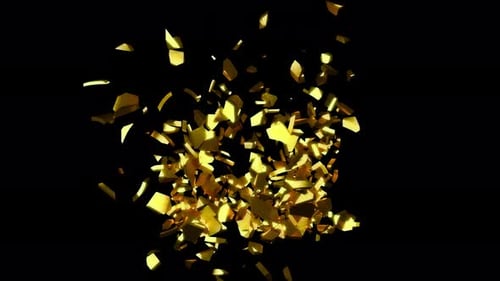 Golden Dollar Sign Shattering Explosion