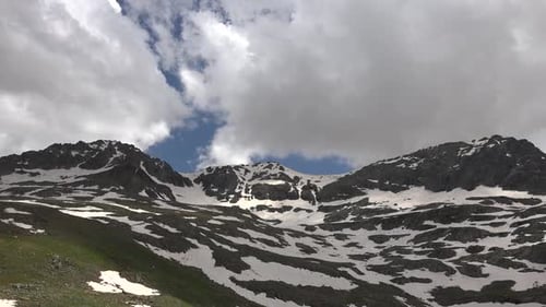 High Mountain Ridge and Alpine Meadow Climate in Spring