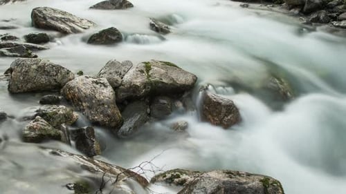 Rapids waterfall lake water norway nature timelapse