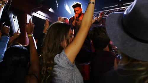 Crowd Enjoys Live Music Performance at Club