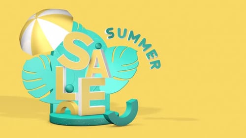 Summer Sale, loop animation 3D