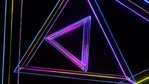 VJ Loop Flying Bright Neon Shapes