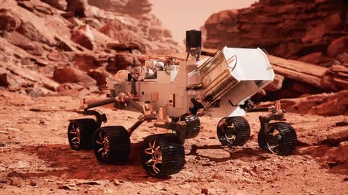 Martian Rover Explores Red Planet Surface