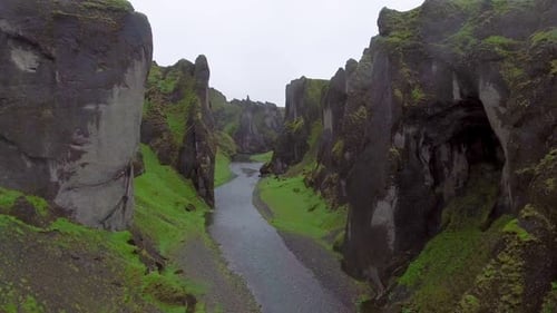 Unique Landscape of Fjadrargljufur in Iceland