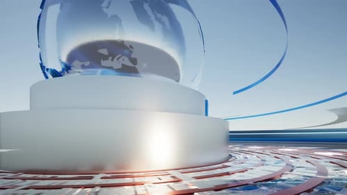Modern News Broadcast Opener with Spinning Blue Globe