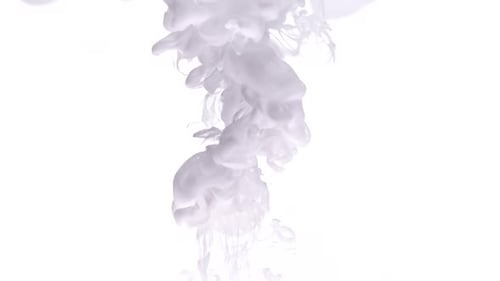 White Ink Cloud in Water Abstract Background
