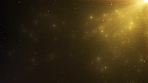 Abstract Background of Sparkling Floating Golden Dust Particles