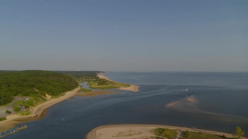 Sandy Shores on Smithtown Bay Long Island Forward Aerial Pan