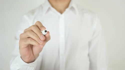 Hand Writes Work on Clear Surface