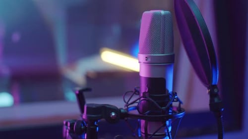 Professional Microphone in Recording Studio