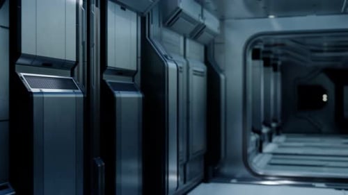 Futuristic Spaceship Corridor Flythrough Animation