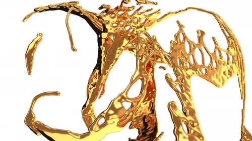 Golden Fluid Splatter Reveal Transition