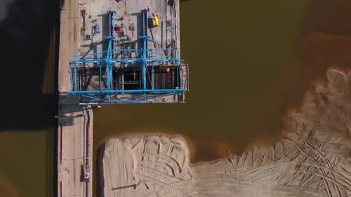 Aerial Bridge Construction Site 12