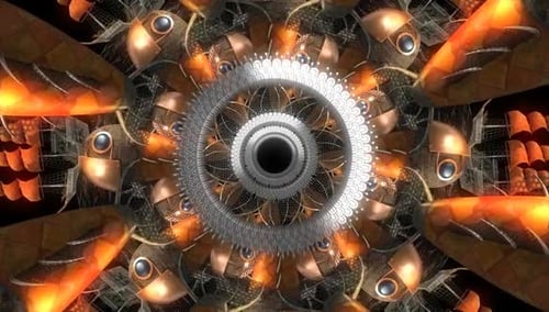 Animated Steampunk Fish Kaleidoscope Background