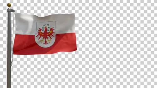 Waving Flag of Tyrol with Transparent Background Loop