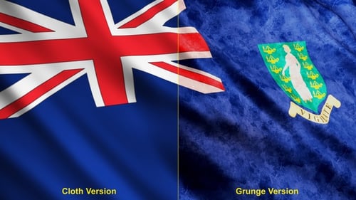 British Virgin Islands Flag Waving with Grunge Texture