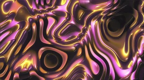 Vibrant Abstract Fluid Metallic Surface Motion Background