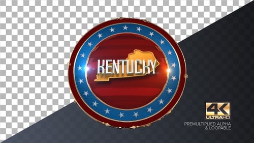 3D American Flag Emblem Transforms to Kentucky State Reveal