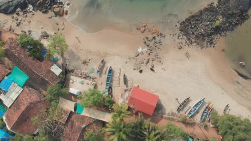 Beauty Pathem Beach Aerial View Landscape Goa State in India