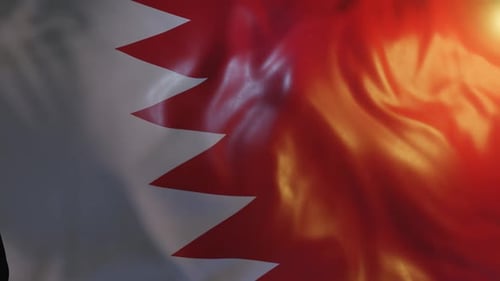 Realistic Waving Bahrain Flag Background Animation