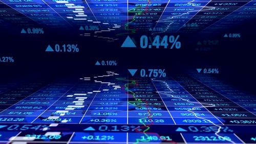 Stock Exchange Trading Data Showing Investment Trend Numbers