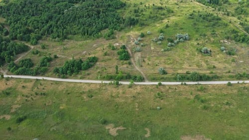Luftaufnahme Landstraße In der Natur