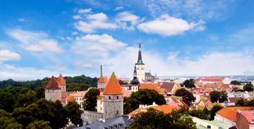 Picturesque Tallinn Old Town Panorama on a Sunny Day