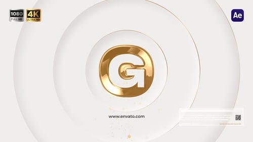 Luxurious Gold Logo Reveal with Clean Concentric Circles