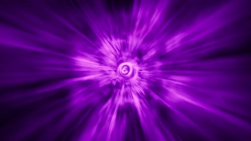 Abstract Purple Light Tunnel Warp Speed Background