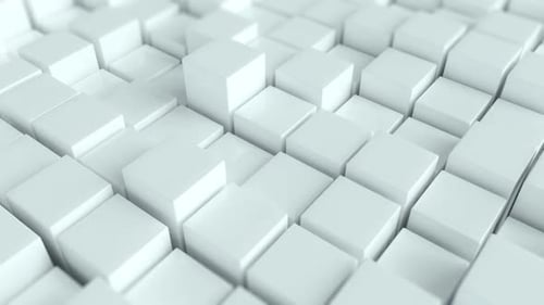 Geometric White Cubes Abstract Motion Background