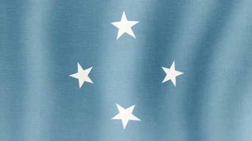 Micronesia National Flag Waving Loop