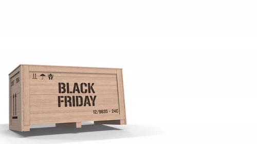 Black Friday Wooden Crate Drop Animation