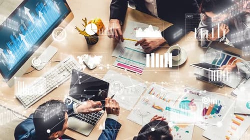 Team Collaboration with Technology in Modern Office