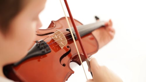 Violin Close-Up: Person Playing Stringed Instrument