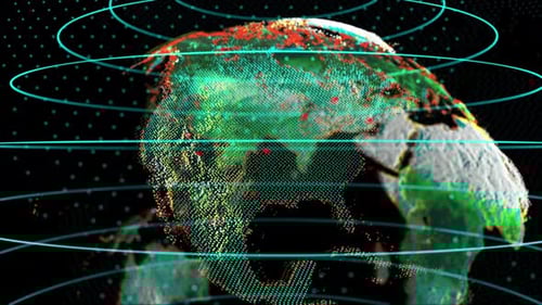 Animated Digital Earth Globe with Global Network Lines