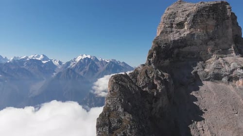 Aerial View of Fog in the Mountain Gorge
