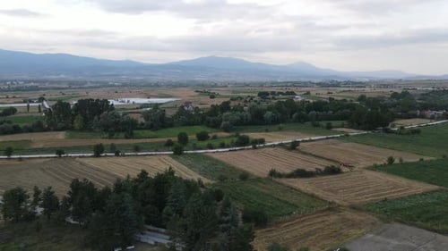 Picturesque Aerial View of Rural Agricultural Landscape
