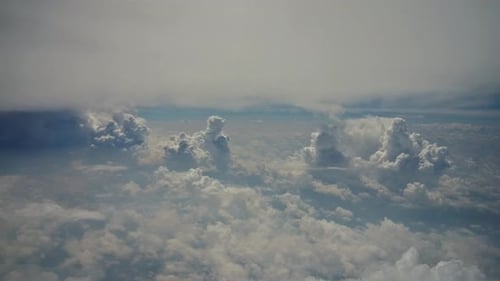 Cumulus Cloudscape Blue Sky and White Cloud Sunny Day on a View From an Airplane